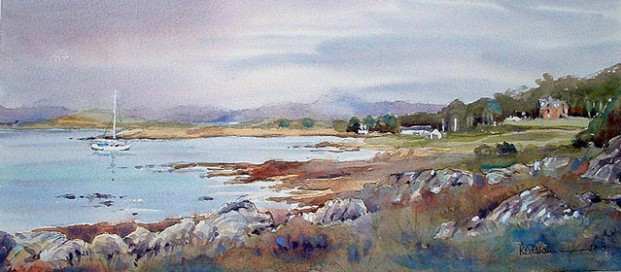Coastal scene, Kintyre by Robert Graham in Perthshire, Scotland