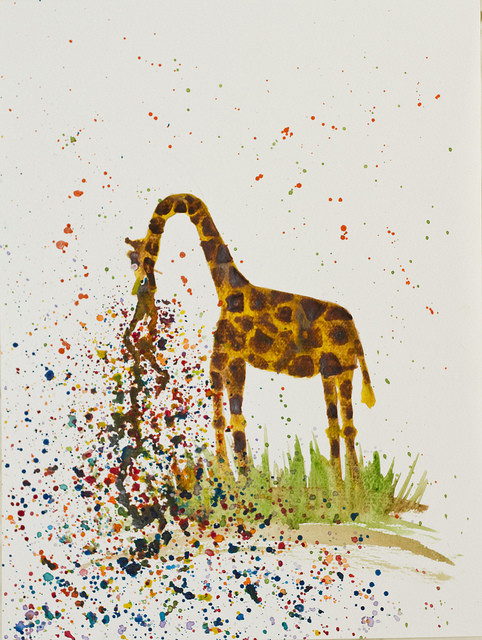 Giraffe Puking an Explosion of Ice cream by Jake Northwest.