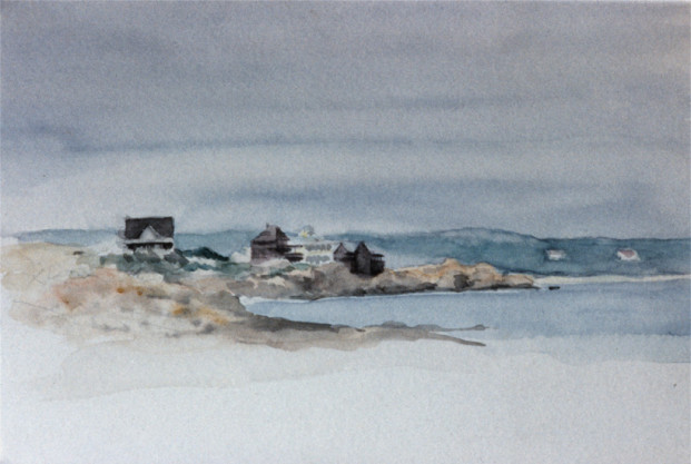 Vacation watercolor 4 by Ismar David circa 1950s.