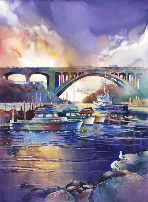 Evening Light at Depoe Bay by Michael David Sorenson in Vancouver, Washington