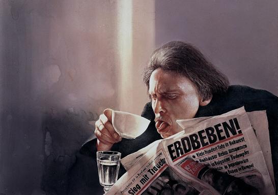 Earthquake by Gottfried Helnwein in Castle Gurteen de La Poer in County Tipperary, Northern Ireland