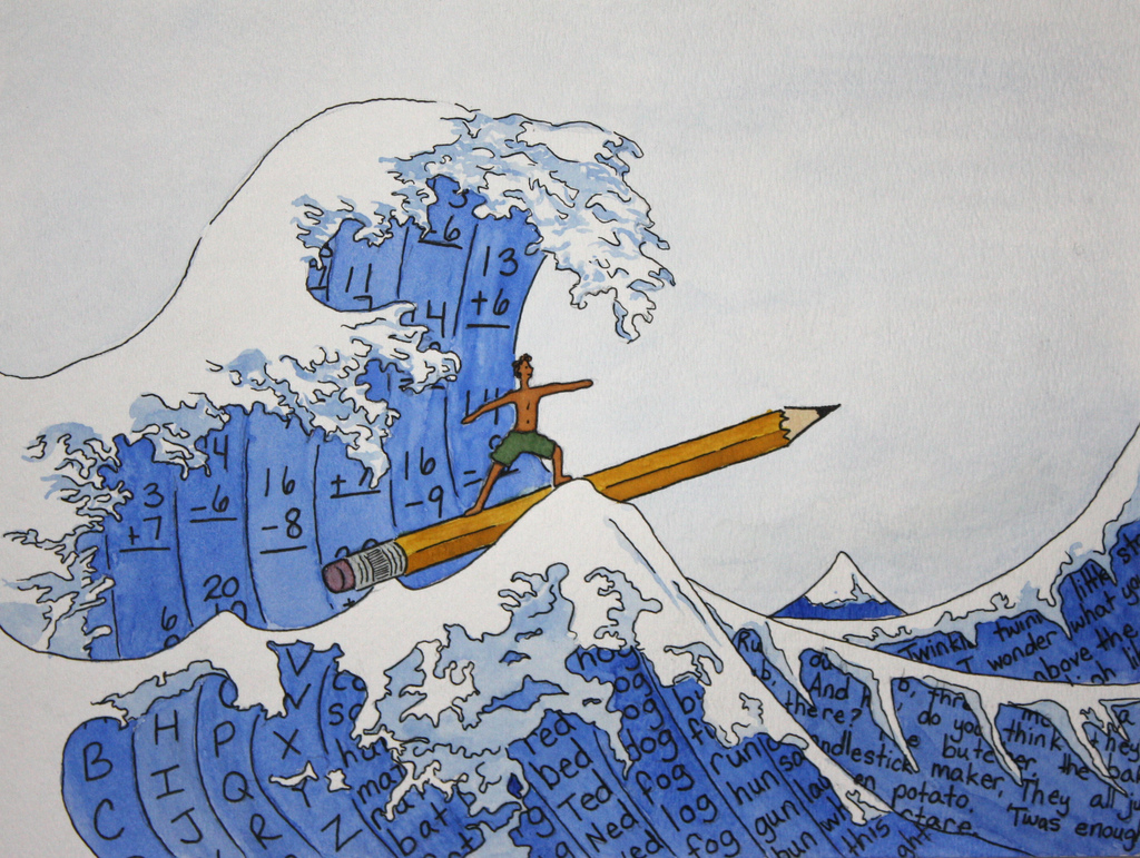 The Great Wave of Homework by K. Ryan Henisey in Los Angeles, California.