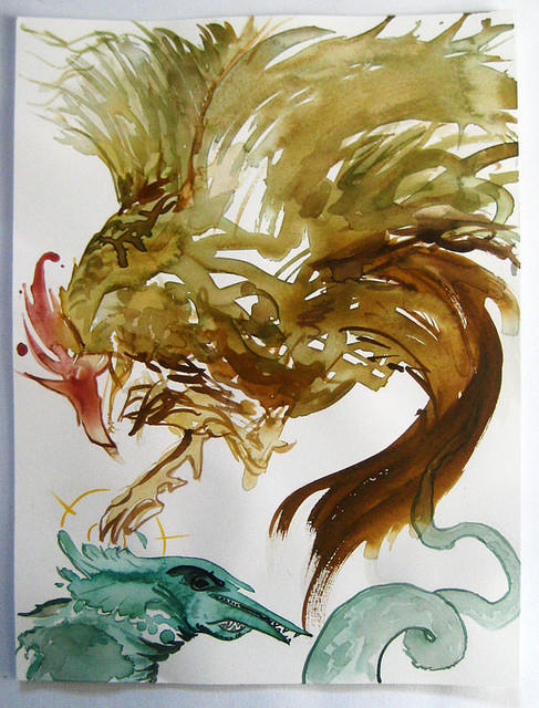 Cock Fight (my title, not the artist’s) by _LOAF_ in New York City