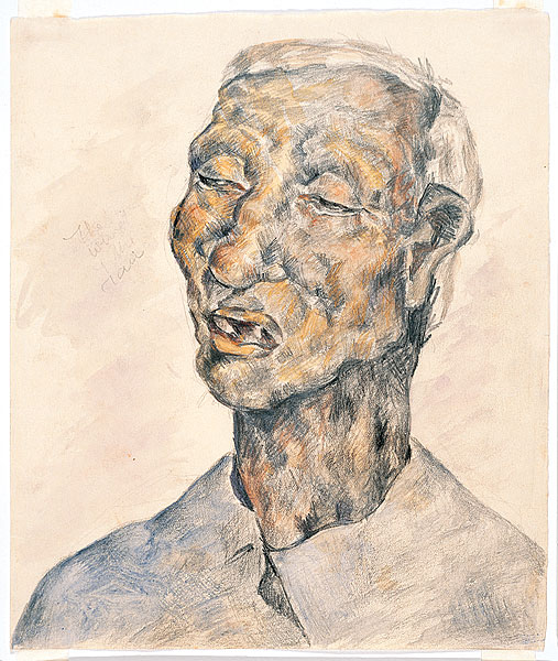 Head of a Man by Joy Hester in Melbourne, Australia circa 1939.