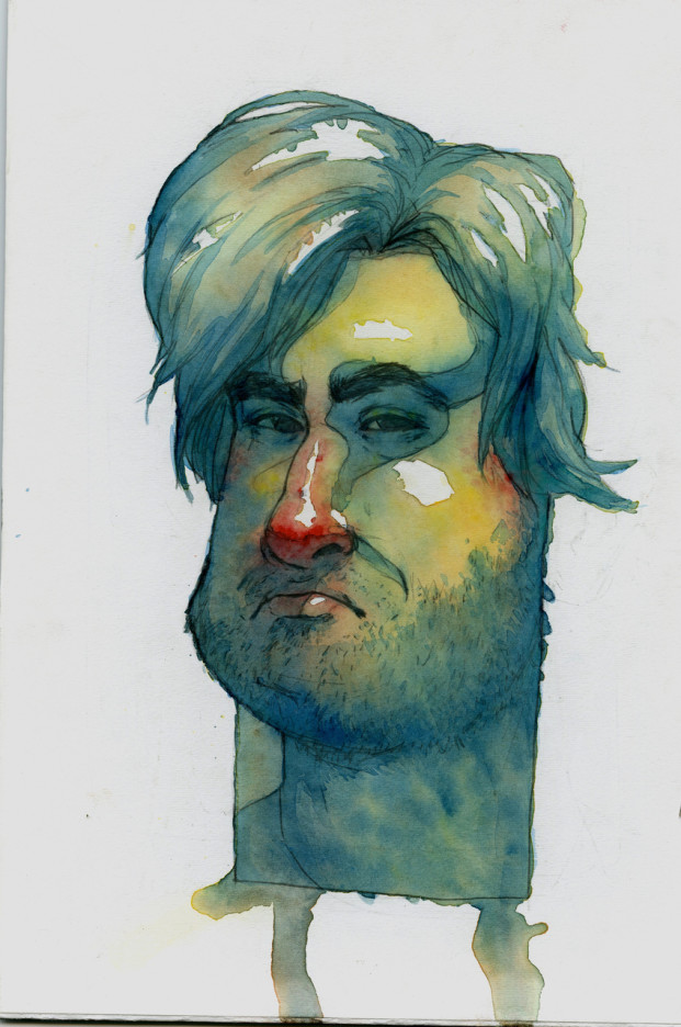 Stylized Watercolor Portrait by seeminglyghosty on Tumblr