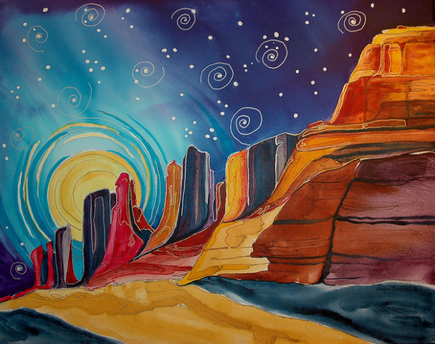 Canyon March to the moon by Jacqui Binford-Bell in New Mexico