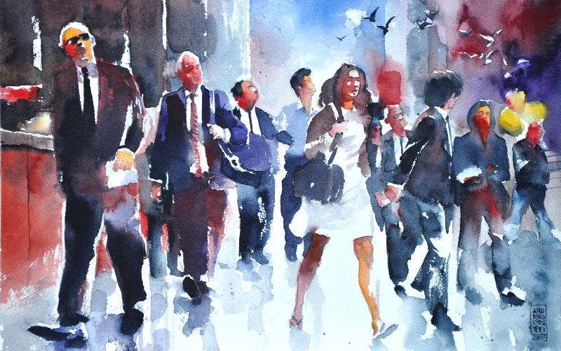 Street People by Alessandro Andreuccetti in San Gimignano, Italy.
