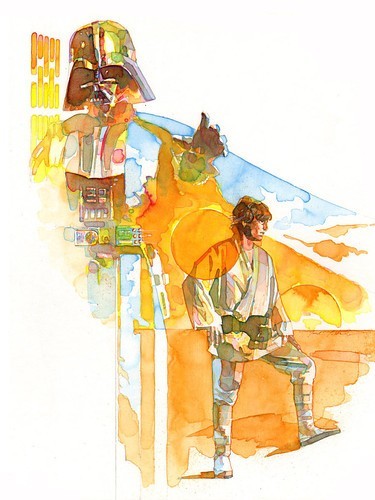 Watercolor Luke by Mark McHaley in Illinois.