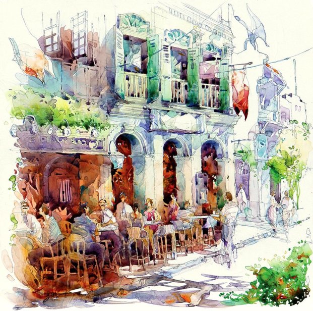 Boat Quay by Jack Tia Kee Woon in Singapore.