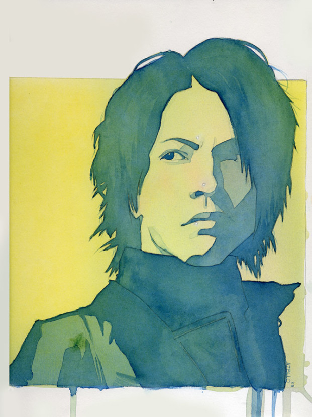HYDE watercolor portrait by Corinne Aiello.